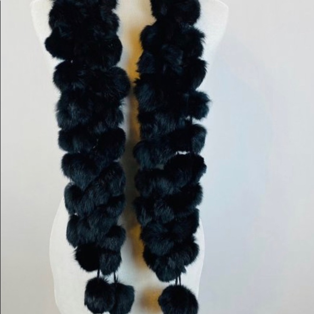Pom Pom  Rabbit Fur Balls Scarf